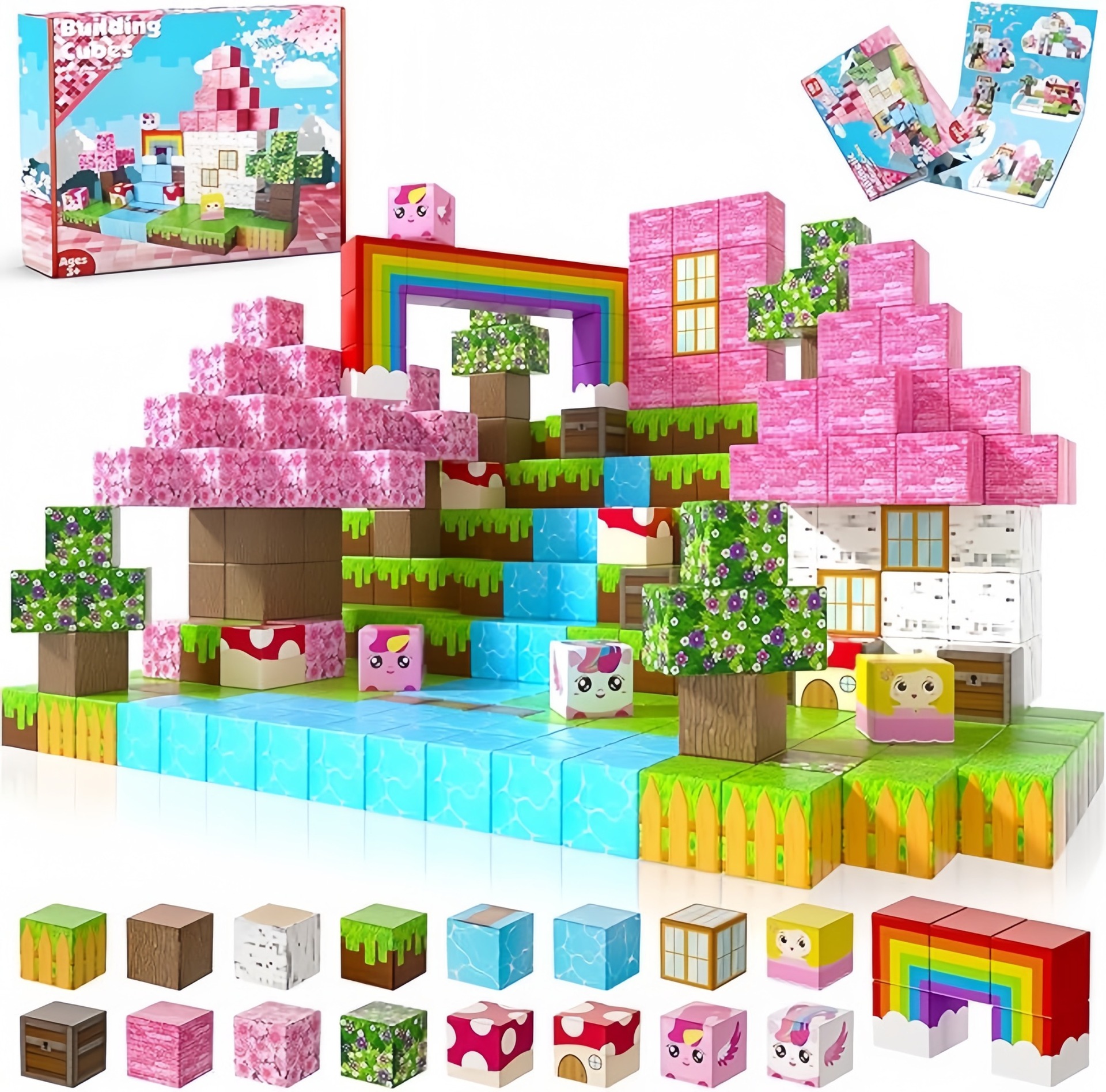 Transfronterizo Amazon MC My Cube World Juego de bloques de construcción magnética Bosque primitivo Partículas magnéticas Juguetes magnéticos