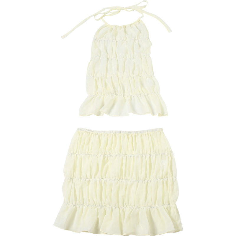 Stilvolles Ärmelloses Neckholder-oberteil Mit Shorts Set Damen_voghion.com