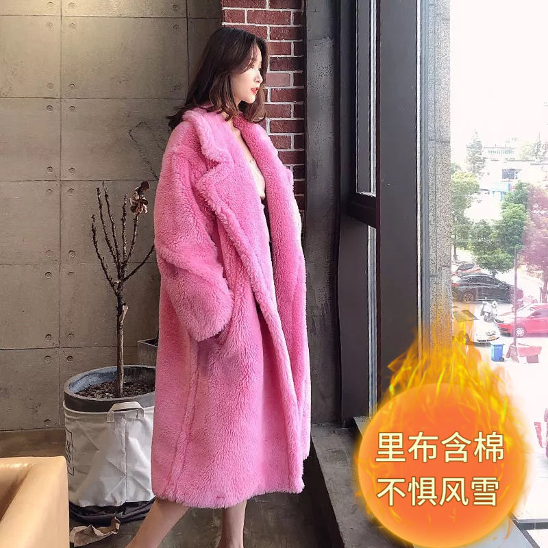 2023 Korean Style New Winter Lamb Wool Mid-Length Fur Outwear Thickeneded Fur Fashion Jacket
