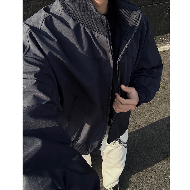 军绿色飞行夹克男女春秋cleanfit美式短款棒球服外套宽松立领上衣|undefined