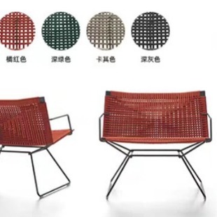 Metal Rattan Sofa Living Room Suite Hotel Garden Courtyard B&B Villa Open-Air Outdoor Balcony Drawstring Furniture