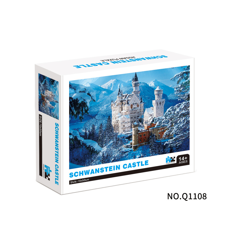 Puzzles de papel transfronterizos adultos 1000 piezas paisaje mapa de animales puzzle desempaquetado plano puzzle juguete regalo