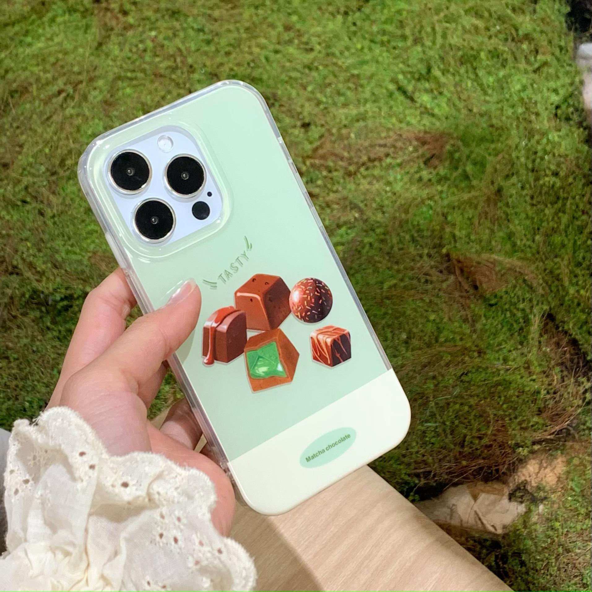 Chocolate simple de nicho para Apple 16ProMax funda para teléfono móvil 15Pro Colgante 14/13 Fresco 15PM