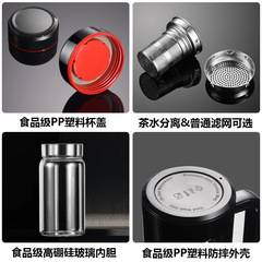 雙層玻璃杯耐高溫玻璃水杯子雙層隔熱防摔帶把玻璃杯定 制塑玻杯