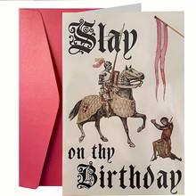 亚马逊跨境中世纪骑士生日贺卡带信封 -中世纪主题骑士与城堡设计