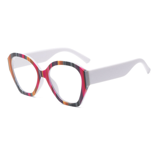 2024 new cross-border color matching multi-sided anti-blue light flat mirror European and American fashion personality plain eyeglass frame BL6859