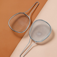 Japanese stainless steel colander kitchen filter scoop strainer noodle dumpling frying hot pot skimmer large scoop