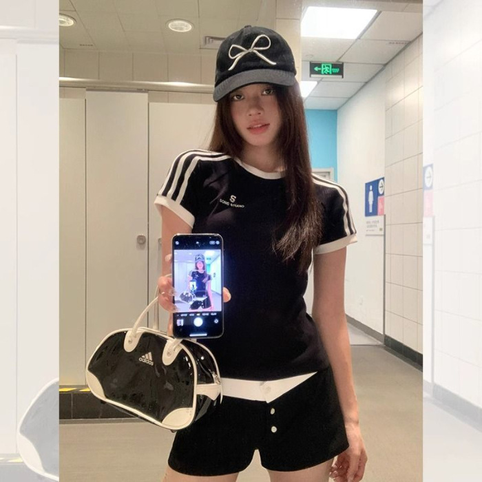 外国貿易の夏の新型ins個性半袖tシャツの女性の上着はスリムに見えます。|undefined