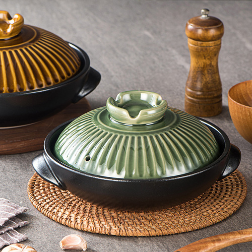 Factory wholesale retro double-ear round pot sand pot shallow pot small dry pot rice cooker commercial restaurant hotel inn