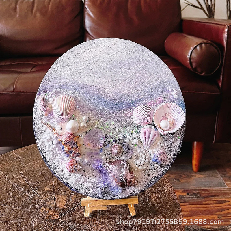ビーチ波貝殻 diy テクスチャ絵画材料アクリル石英砂手作り額縁チームビルディング活動装飾絵画|undefined