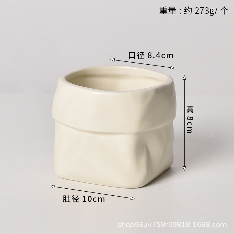 Pot de cerámica crema INS lujo ligero de alto nivel sensación de plantación de orquídeas mariposa simple orquídeas plantación de pot de porcelana blanca Dehua