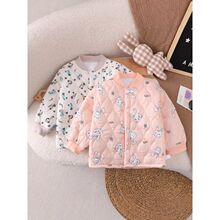 儿童棉衣男女童三层夹棉保暖棉服宝宝外穿碎花洋气上衣一件代发
