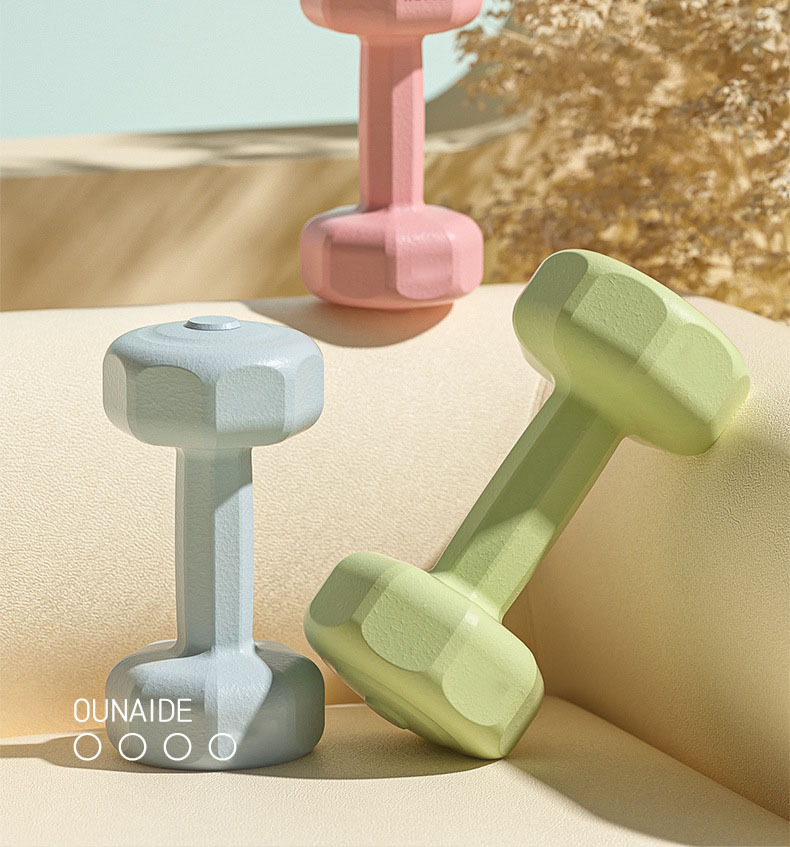 Dambıl kadın fitness ekipmanları ev çocuk kauçuk kaplı erkek kol kas eğitimi kettlebell yoga küçük dambıl spor seti
