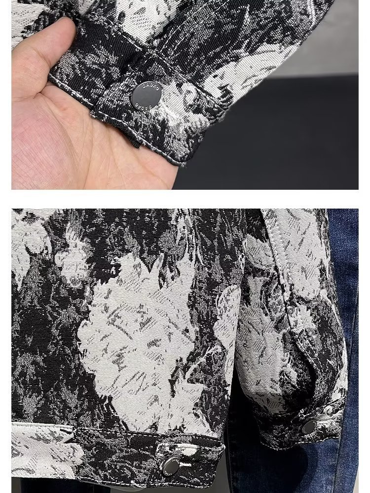 Men's clothing Autumn denim jacket with print personality casual jacket Hong Kong style handsome all match top autumn new jacket_voghion.com