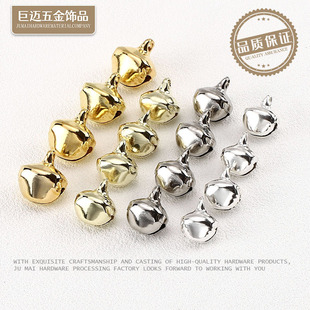 Christmas decoration word flat mouth small bell diy accessories funny cat stick gold and silver color kindergarten bell