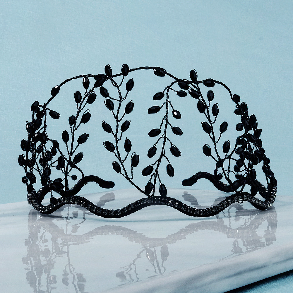 Nouvelle Couronne De Cristal Noir Faite À La Main En Gros Nihaojewelry display picture 3