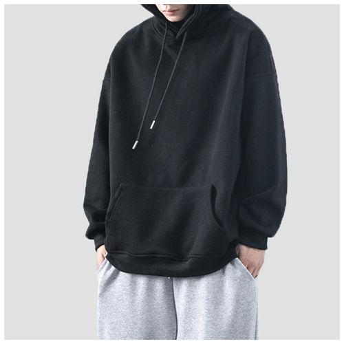 Men's Loose Korean Style Casual Sport Hoodie Solid Color Korean Trend Autumn Cool Style Outerwear Couple Set Fashion