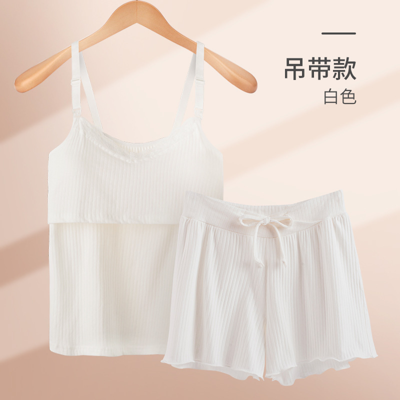 妊婦パジャマ純綿授乳半袖女性夏薄手月子服夏服産後ルームウェア授乳セット|undefined