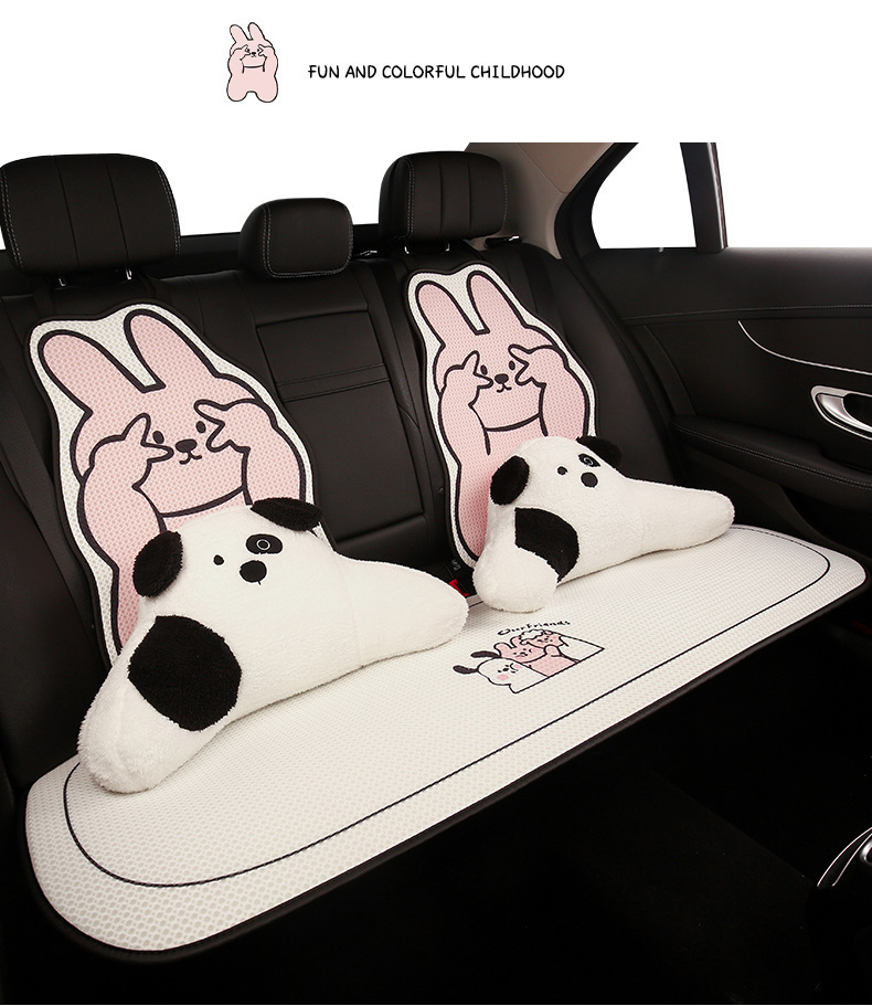 Car Cushion Advanced Sense New Summer Cool Cushion Women Ice Silk Seat Cushion Four Seasons Universal Cute Seat Cover Seat Cover