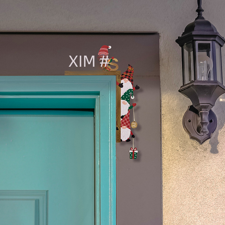 Haobei cross-border hot selling new Christmas creative Christmas door frame pendant home atmosphere layout table corner decoration_voghion.com