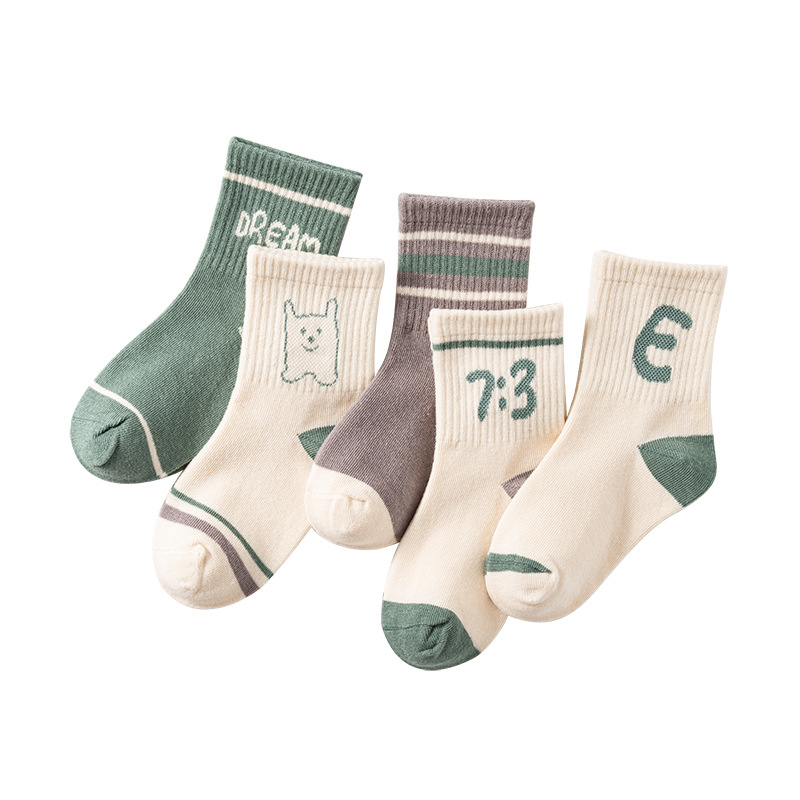 Nuevos calcetines de otoño para niños, calcetines de tubo, niños de 6-12 años, calcetines de algodón, calcetines para niños, niñas, calcetines para bebés, primavera y otoño