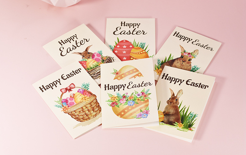 Easter Vintage Style Rabbit Letter Paper Festival Card 1 Set display picture 1