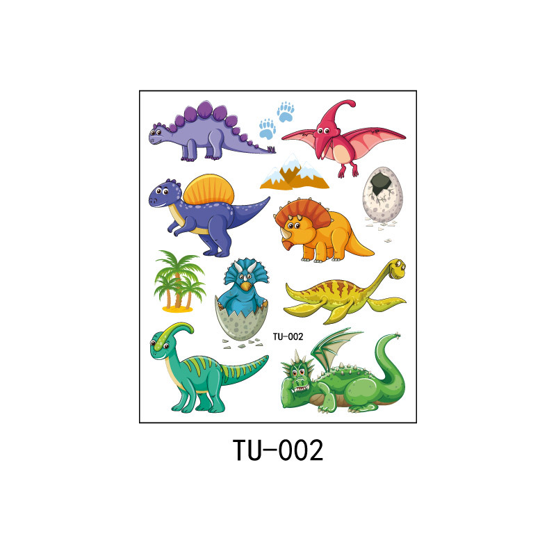 Pegatinas de tatuaje de dinosaurio sudor impermeable niños y niñas lindo Partido de dibujos animados desechables pegatinas de tatuaje temporal