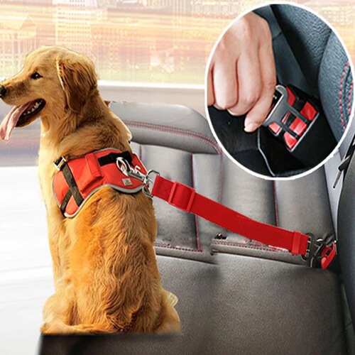 Pet supplies car retractable adjustable safety belt traction belt dog car fixed pet safety belt