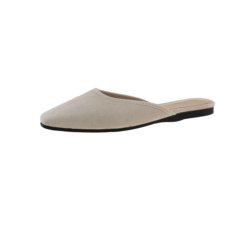 Retro low summer sandals square toe flat