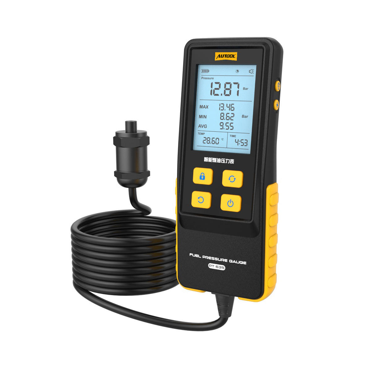 Medidor Digital Inteligente de Presión de Combustible AUTOOL PT635