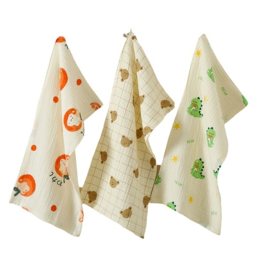 Korean-style gauze towel children's all-cotton face towel four-layer gauze baby bib small handkerchief