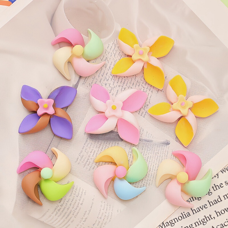 Rotating car windmill resin accessories hole shoes buckle detachable shoes flower DIY accessories accessories decoration