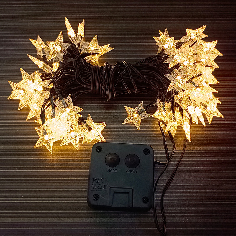 led户外太阳能球形灯串防水花园庭院装饰七彩闪灯串节日星星灯串