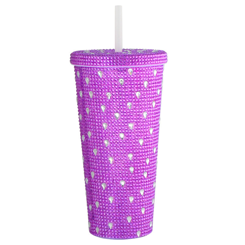 プラスチックカップ新型二重クリエイティブグラデーションマーメイドテールストローカップドリアンカップメッキカラースパンコールカップ|undefined