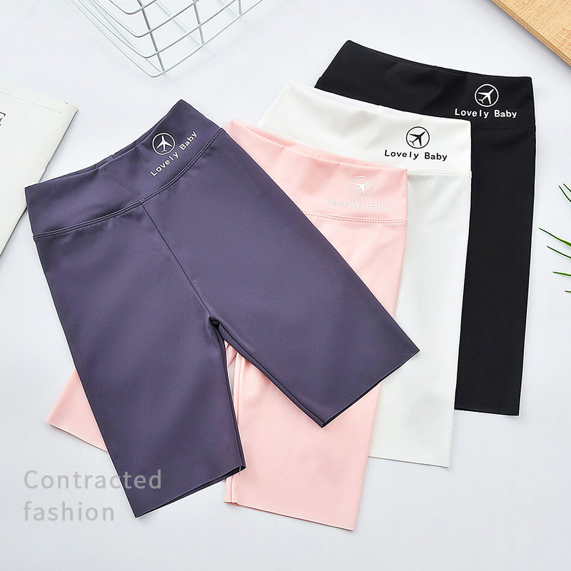 Pantalones de tiburón de cinco puntos para niñas pantalones de yoga de desgaste exterior de cintura alta delgada de verano para niños medianos y grandes leggings Barbie para niños pantalones cortos