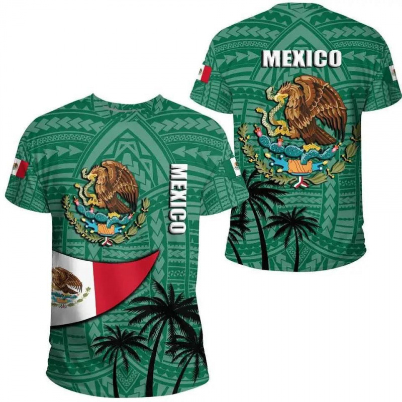 Comercio exterior transfronterizo AliExpress TK venta caliente impresión digital 3D camiseta de hombre manga corta casual serie mexicana blusa