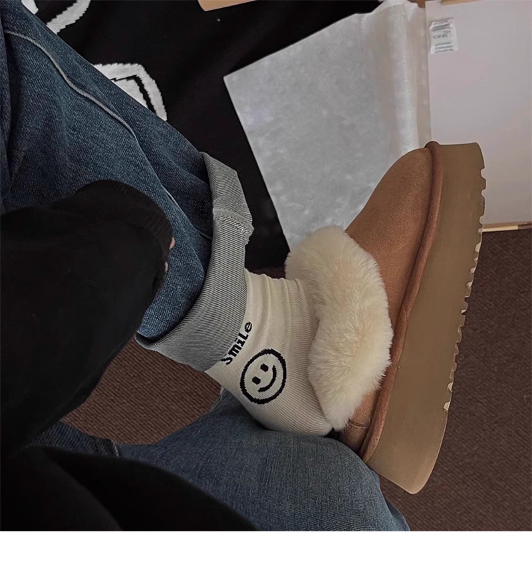 Autumn Winter Women's Ankle Boots With Thick Sole And Fur Lining_voghion.com