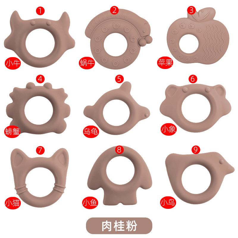 Amazonas pulsera de goma de diente para bebés de grado alimenticio pegamento de mordida hervida diente para bebés palillos de dentición juguetes en stock