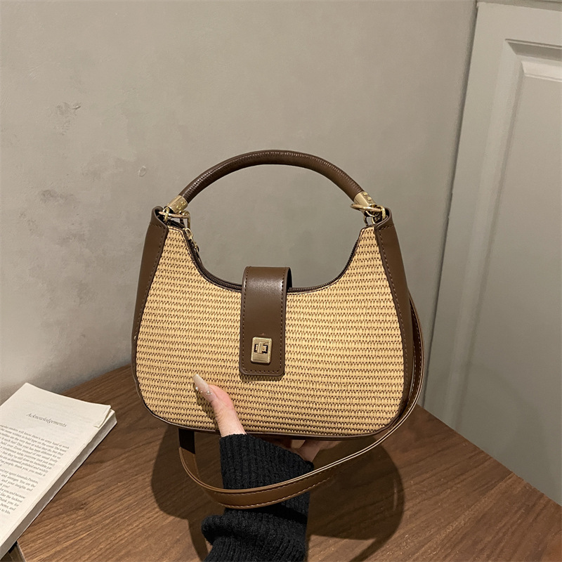 Modische Geflochtene Strohtasche Für Damen Hand- Und Umhängetasche_voghion.com