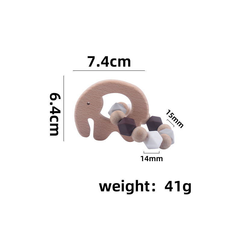 INS Amazon nuevo elefante bebé Beech teether pulsera bebé cuentas de silicona juguete dientes molienda palo