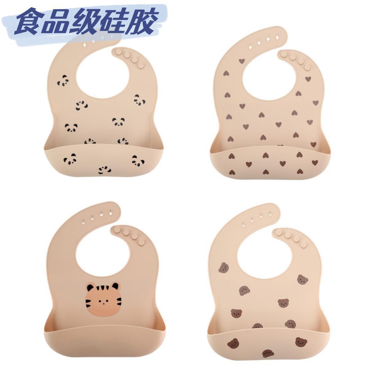 Babero de Silicona para Bebé de Silicona Alimentaria, Impermeable, Resistente a Manchas, para Alimentación Infantil