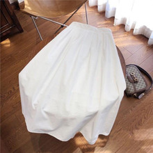 白色半身裙女夏季百褶裙小个子高腰显瘦中长款伞裙A字遮肉中长裙