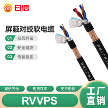 纯铜电线RVVPS双绞屏蔽线2 3 4 5 6芯0.5 1 1.5平方485通讯信号线