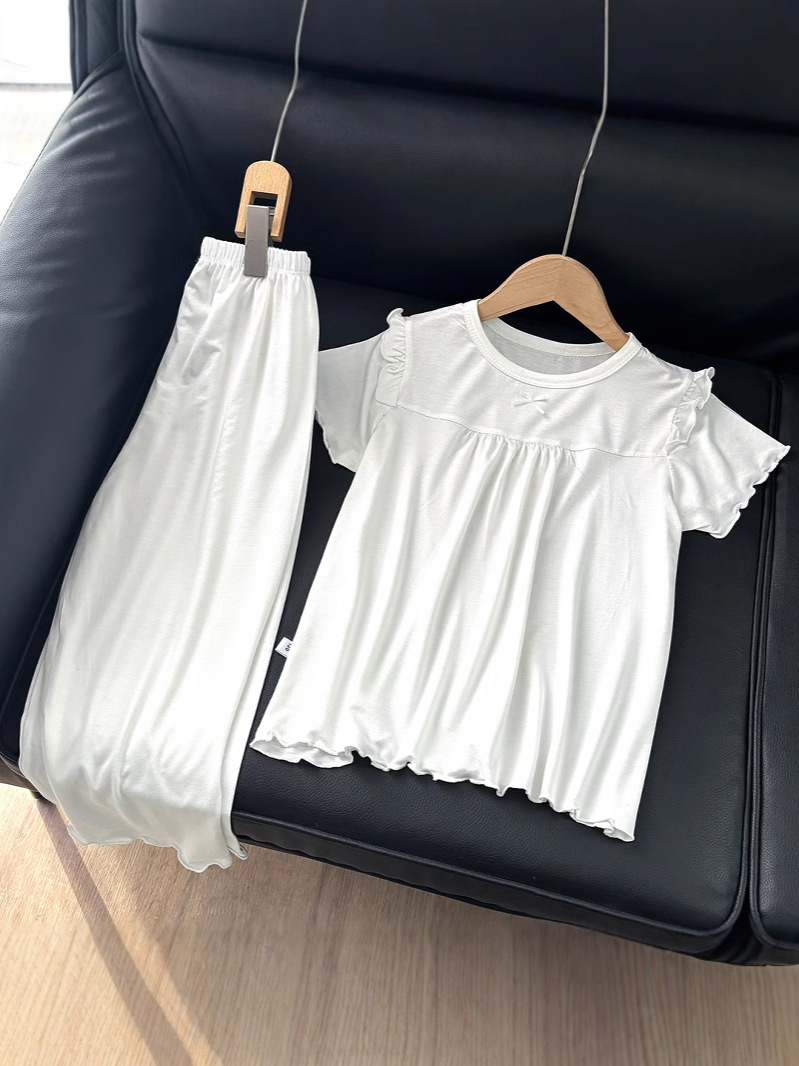 Ropa de primavera y otoño para niños, ropa de aire acondicionado de verano, niñas coreanas sueltas pijamas de manga larga