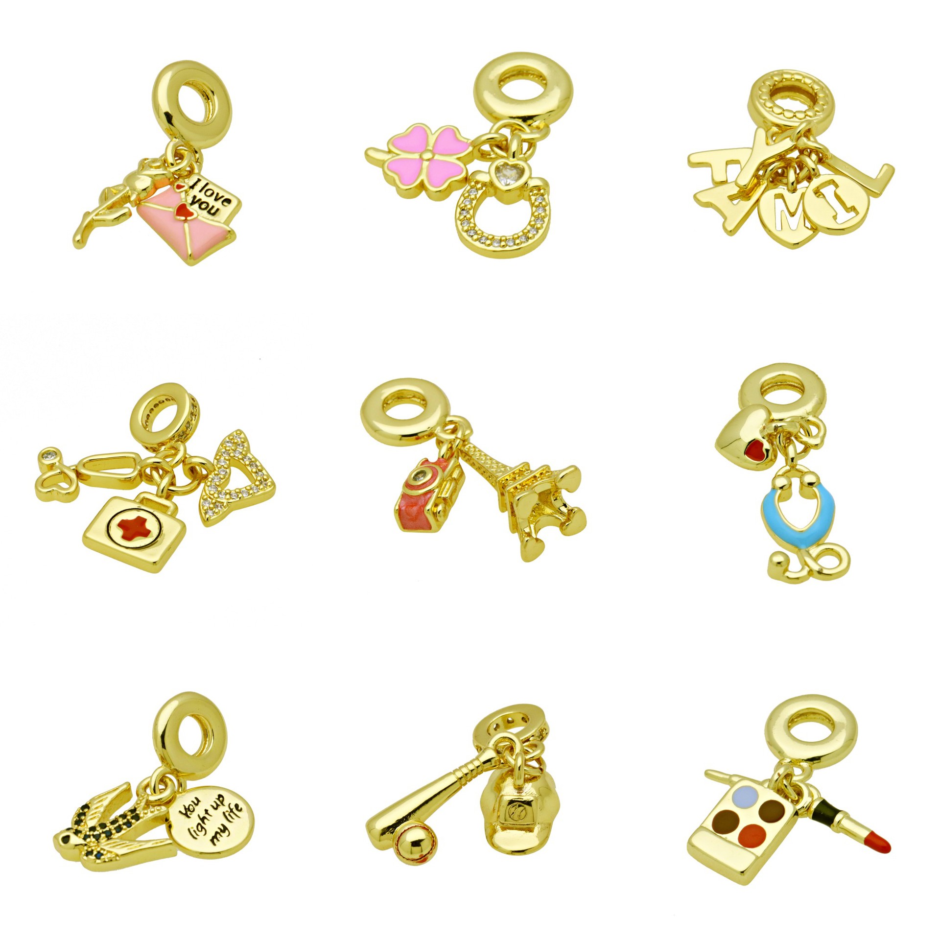 5g Weight Ion Plating (IP) Gold Plating Process Pendant Jewelry Making Type 27MM, 31mm, 32mm Jewelry Making Size 18K Gold Plated Plating Material Zircon Inlay Material DIY Jewelry Accessories Classification 1 Piece Quantity Copper Material Four Leaf Clover, Tower, Letter Pattern Enamel, Inlay Design Casual, Simple Style Style 1 Piece 27MM 31mm 32mm Copper Zircon 18K Gold Plated Four Leaf Clover Tower Letter Pendant 无