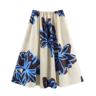 Foreign trade list! Spring and summer new European and American style women's fashion temperament sexy high waist printed skirt 2558098