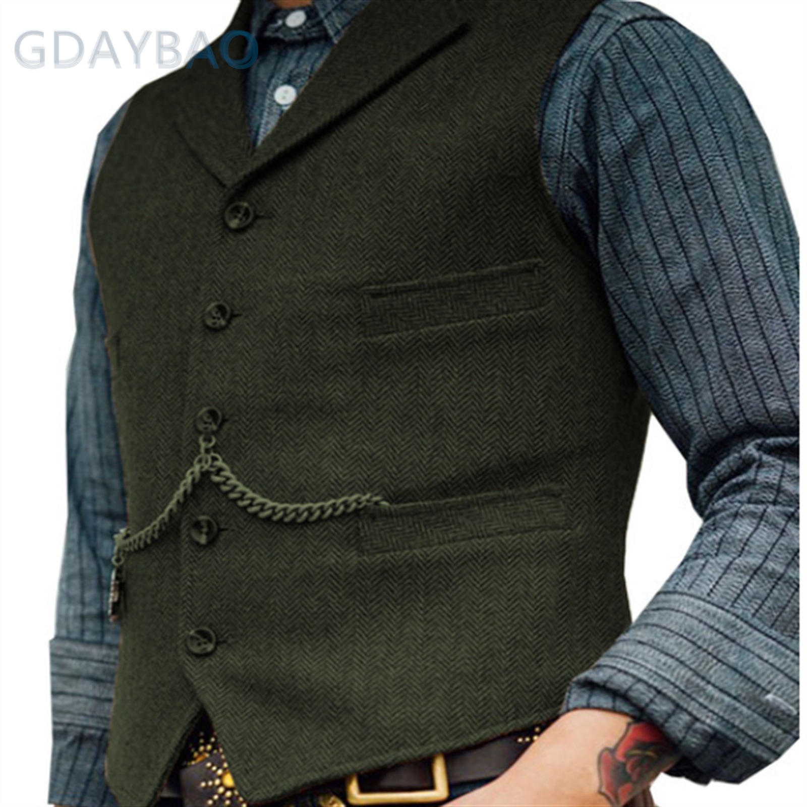 Herren Blazer Westen neue männer casual solide farbige fischgräten weste_voghion.com