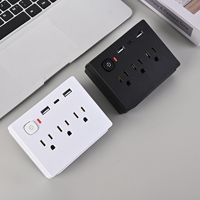 Conversión enchufe TYPE-C dos planos y un redondo estilo americano estándar americano América del Sur estilo chino-americano tierra USB de tres pines