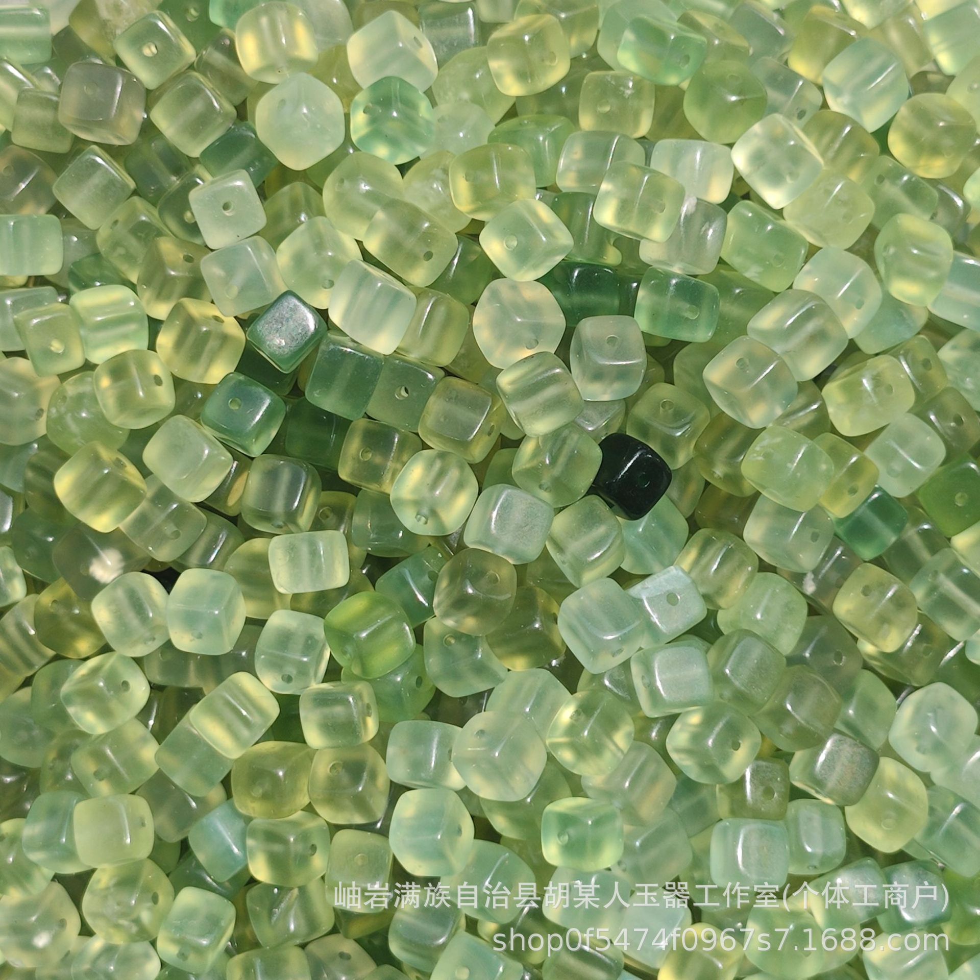 Light green natural ore jade, beads, bracelet, necklace, 1 pieces, 7mm, DIY