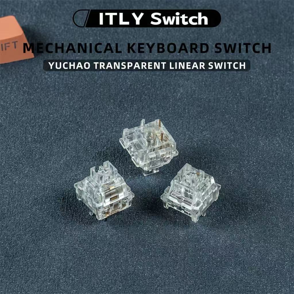 ITLY 机械键盘轴体静音线性轴透明轴机械键盘轴开关五脚轴似红轴